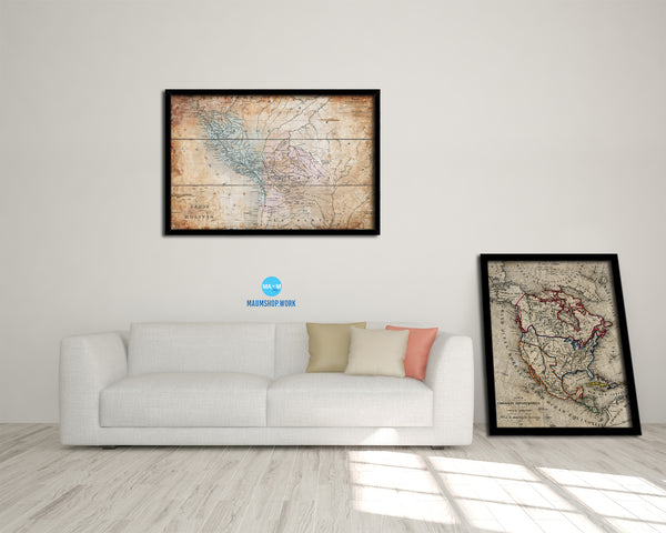 Peru and Bolivia Antique Map Framed Print Art Wall Decor Gifts