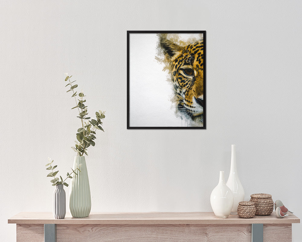 Jaguar Animal Painting Print Framed Art Home Wall Decor Gifts
