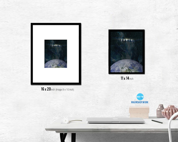 Earth Planet Prints Length of Year Watercolor Solar System Framed Print Home Decor Wall Art Gifts