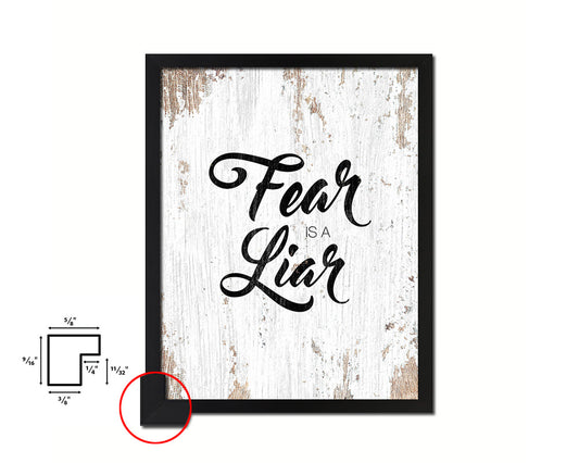 Fear is a liar Quote Framed Print Home Decor Wall Art Gifts