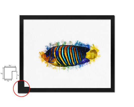 Tropical Fish Framed Print Modern Restaurant Sushi Bar Modern Watercolor Wall Art Decor