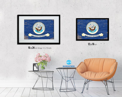 US Navy Retired Maintaining The Tradition Naval USN Shabby Chic Military Flag Framed Print Art