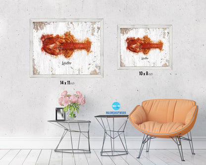 Lobster Fish Framed Prints Modern Restaurant Sushi Bar Watercolor Wall Art Decor