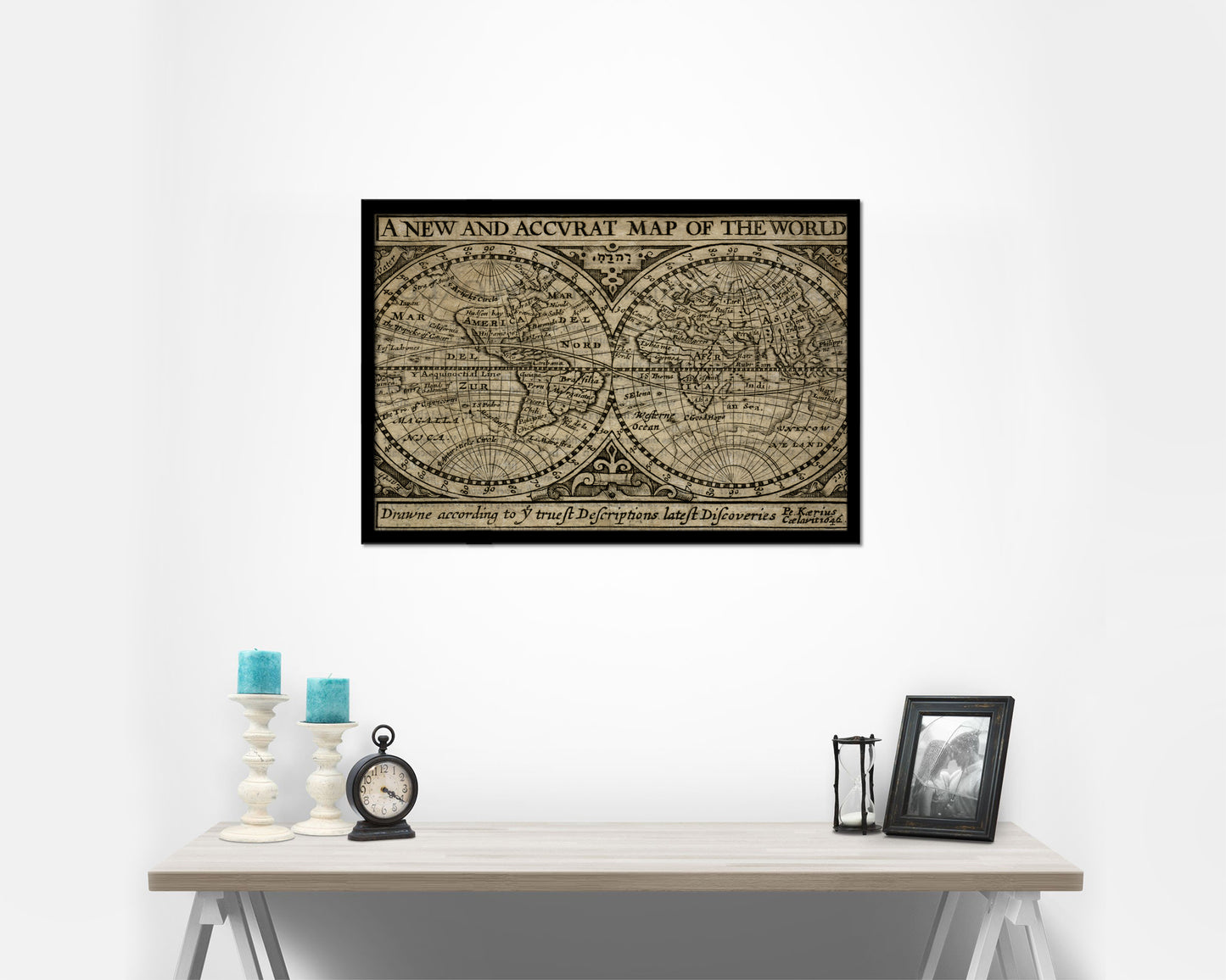 World John Speed 1635 Historical Map Framed Print Art Wall Decor Gifts