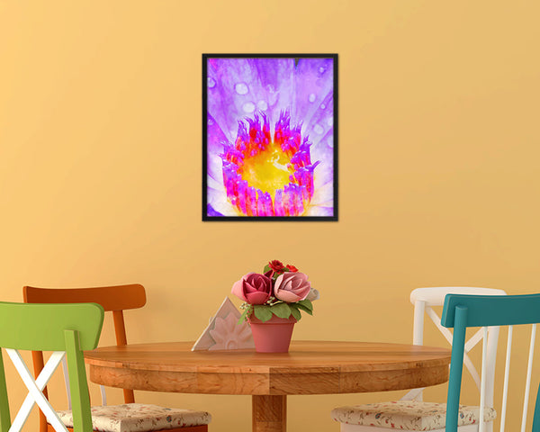 Lotus Purple Flower Wood Framed Paper Print Wall Decor Art Gifts