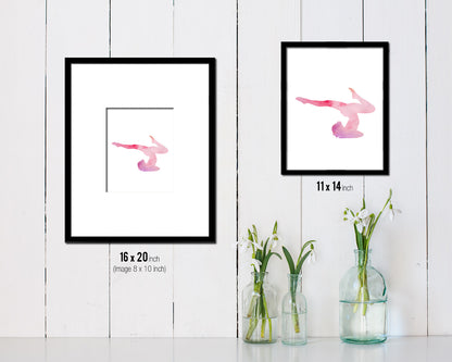 Gymnastic yoga Contorsionist practicing Yoga Wood Framed Print Wall Decor Art Gifts