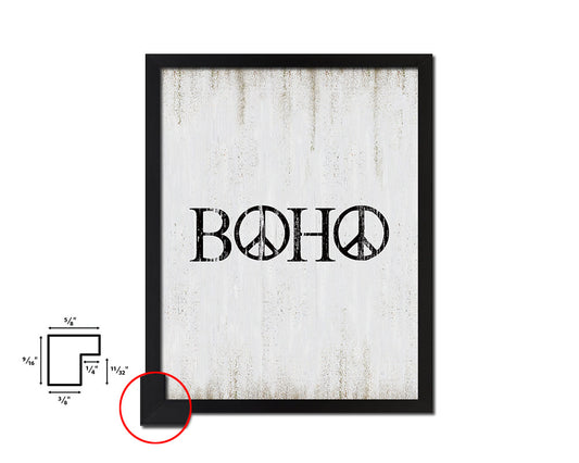 BOHO Quote Wood Framed Print Wall Decor Art