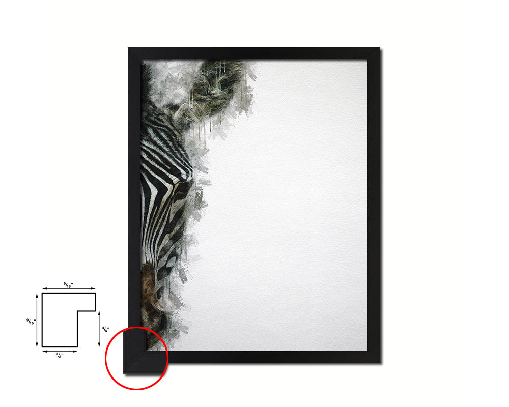Zebra Animal Painting Print Framed Art Home Wall Decor Gifts