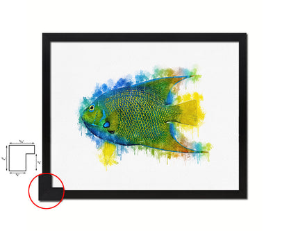 Angelfish Framed Print Modern Restaurant Sushi Bar Modern Watercolor Wall Art Decor