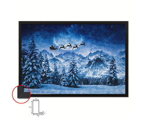 Christmas Santa Landscape Painting Print Art Frame Home Wall Decor Gifts