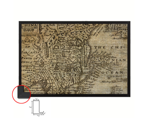 China Japan Korea John Speed 1675 Historical Map Framed Print Art Wall Decor Gifts