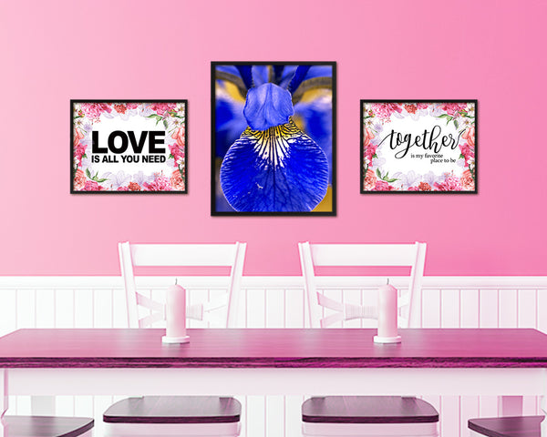 Iris Blue Flower Wood Framed Paper Print Wall Decor Art Gifts