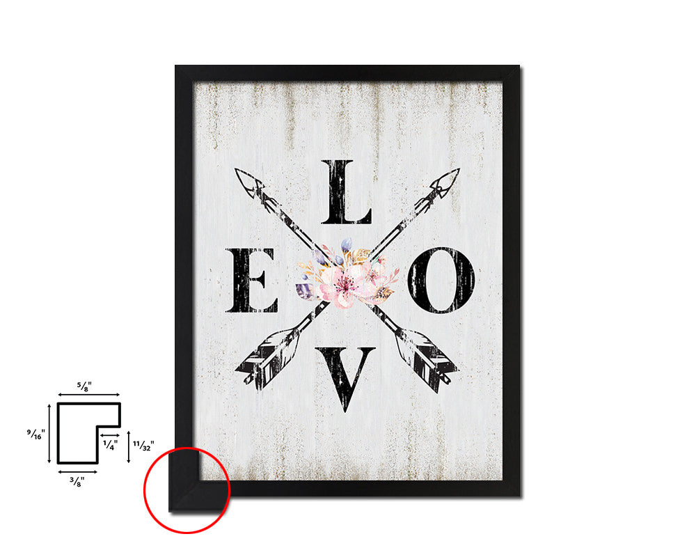 LOVE Quote Wood Framed Print Wall Decor Art