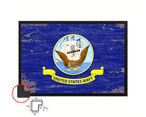 US Navy Shabby Chic Military Flag Framed Print Decor Wall Art Gifts