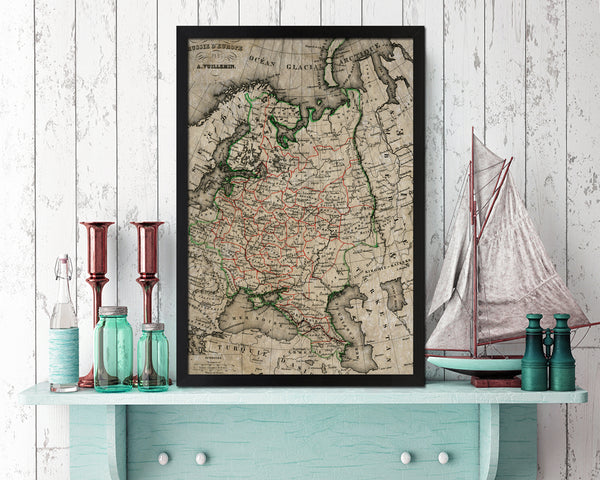 Russia Historical Map Wood Framed Print Art Wall Decor Gifts