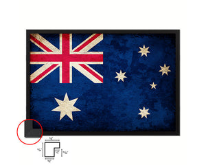 Australia Country Vintage Flag Wood Framed Print Wall Art Decor Gifts