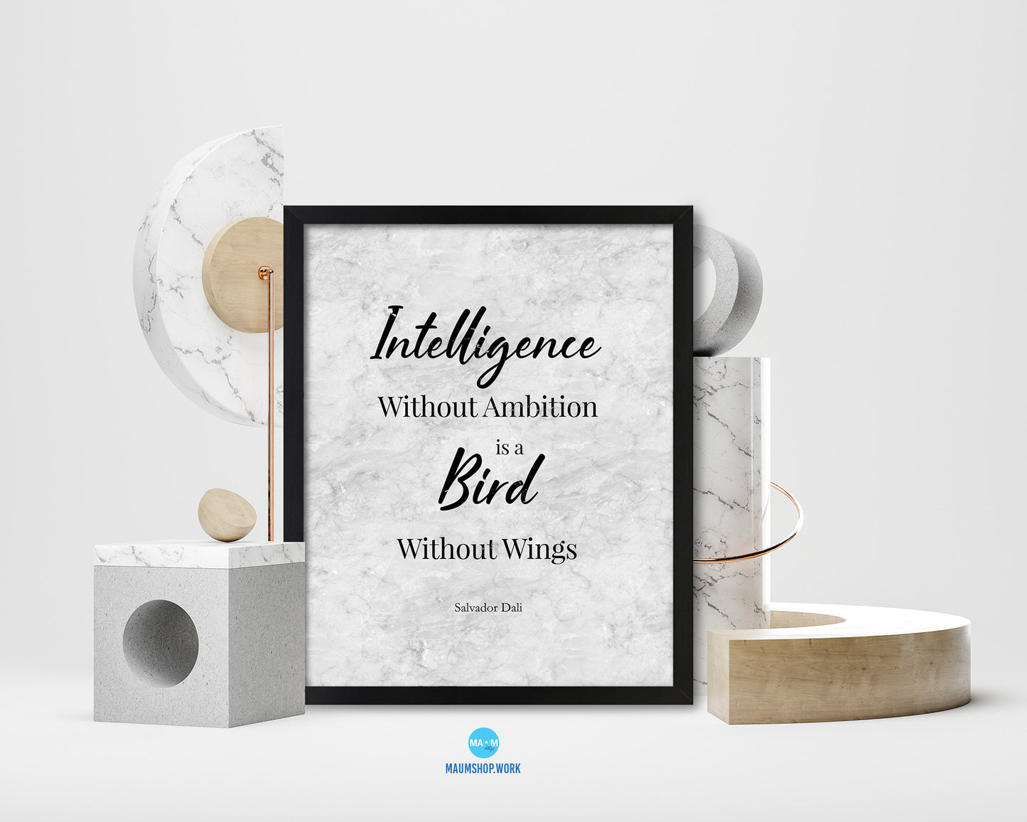 Intelligence without ambition is a bird without wings Quote Framed Print Wall Art Decor Gifts