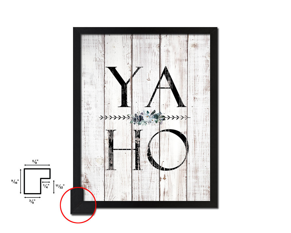 YAHO White Wash Quote Framed Print Wall Decor Art