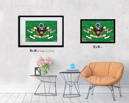 US Army Retired Still Serving Shabby Chic Military Flag Framed Print Decor Wall Art Gifts
