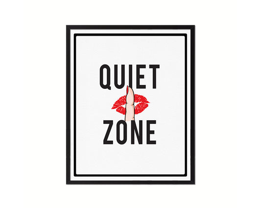 Quiet Zone Notice Danger Sign Framed Print Wall Decor Art Gifts
