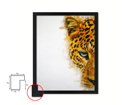 Leopard Animal Painting Print Framed Art Home Wall Decor Gifts