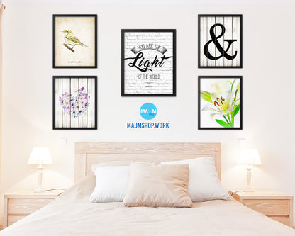 You are the Light of the world, Matthew 5:14 Quote Framed Print Home Decor Wall Art Gifts