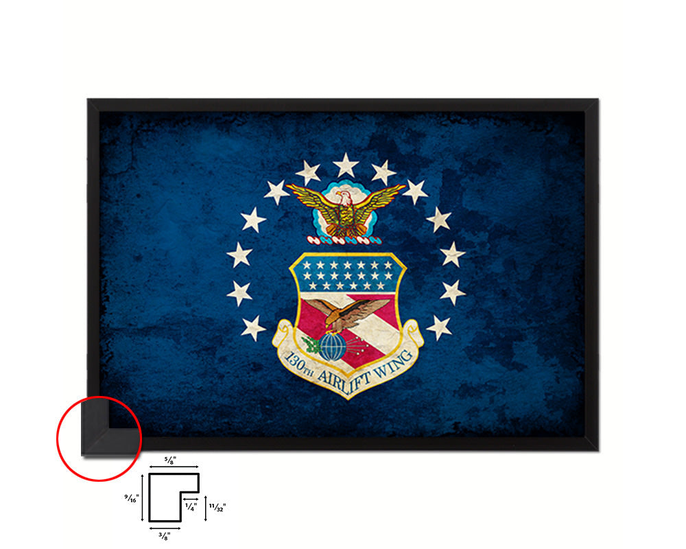 104th Fighter Wing Paper Texture Emblem Flag Wood Frame Prints Wall Art Decor Gifts