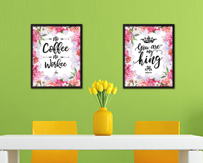 No coffee no workee Quote Framed Artwork Print Wall Decor Art Gifts