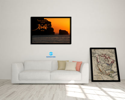 When I am afraid I put my trust in you Bible Verse Scripture Framed Print Wall Decor Art Gifts