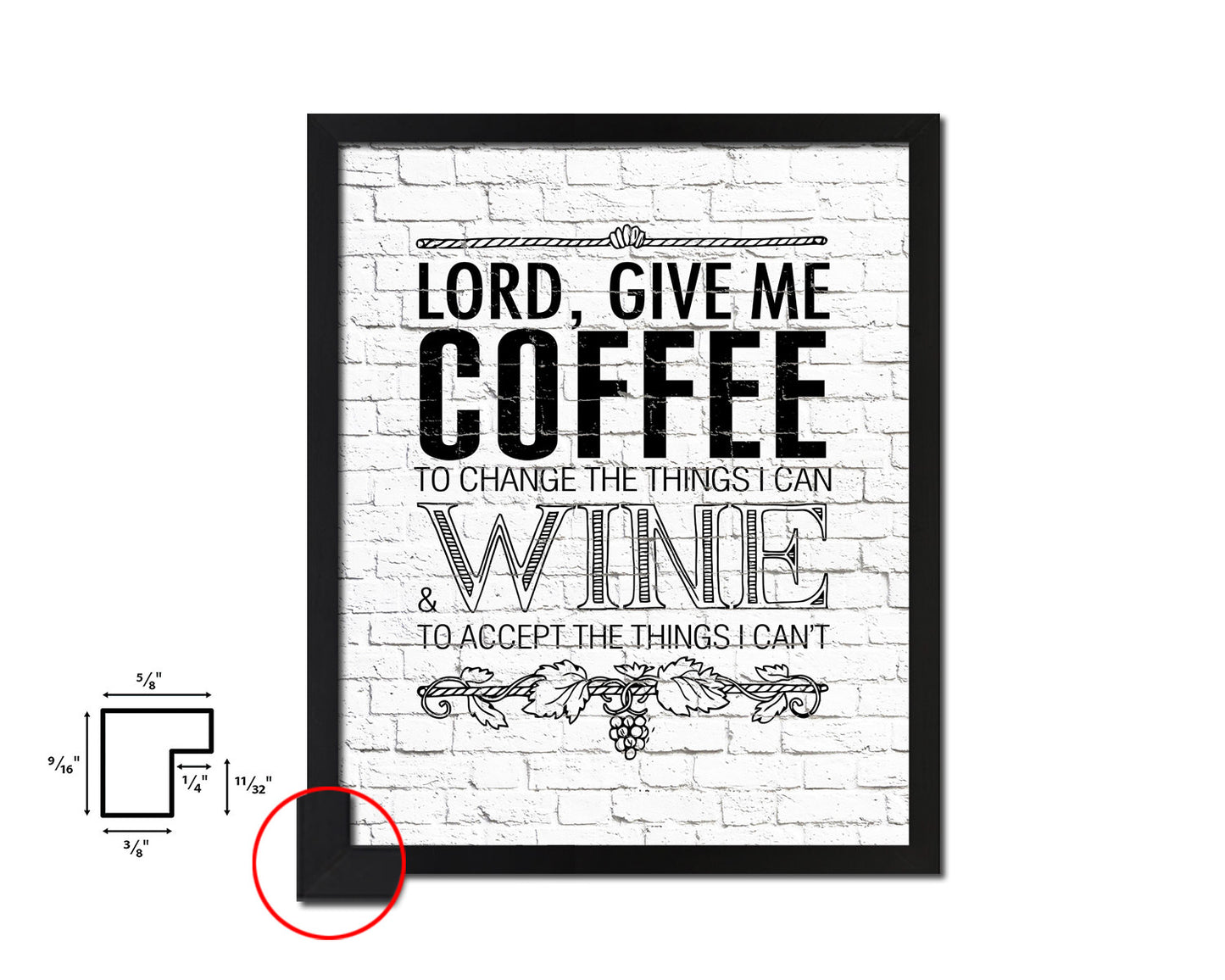 Lord, give me  coffee to  change the things I can Words Wood Framed Print Wall Decor Art Gifts