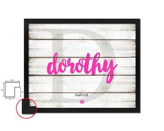 Dorothy Personalized Biblical Name Plate Art Framed Print Kids Baby Room Wall Decor Gifts