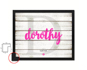 Dorothy Personalized Biblical Name Plate Art Framed Print Kids Baby Room Wall Decor Gifts