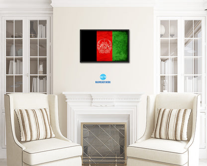 Afghanistan Country Vintage Flag Wood Framed Print Wall Art Decor Gifts