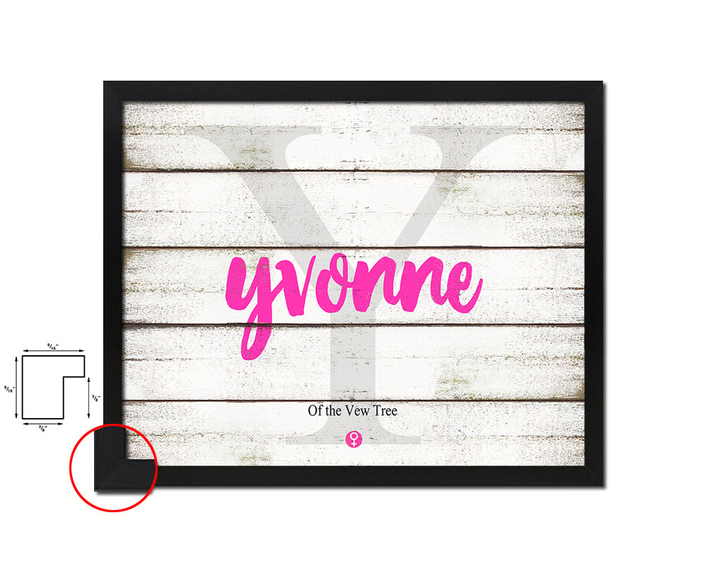 Yvonne Personalized Biblical Name Plate Art Framed Print Kids Baby Room Wall Decor Gifts