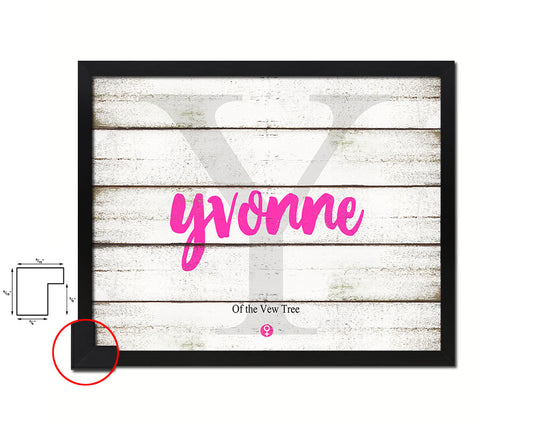 Yvonne Personalized Biblical Name Plate Art Framed Print Kids Baby Room Wall Decor Gifts