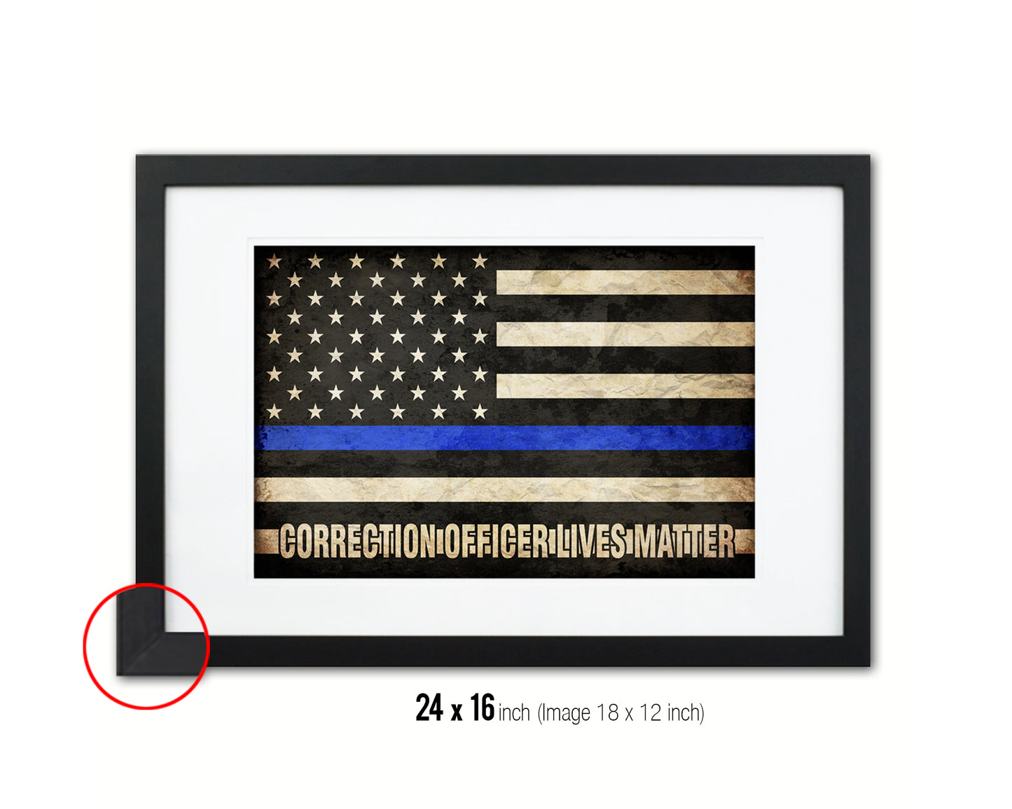 Thin Blue Line Honoring Law Enforcement, To protect & to serve, Correction officer lives matter Vintage Military Flag Art