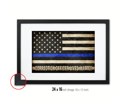 Thin Blue Line Honoring Law Enforcement, To protect & to serve, Correction officer lives matter Vintage Military Flag Art