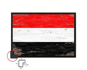 Yemen Shabby Chic Country Flag Wood Framed Print Wall Art Decor Gifts