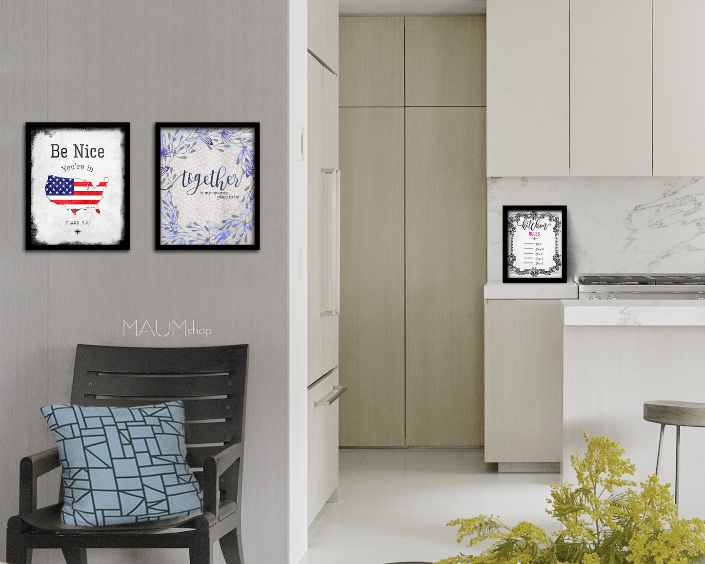 Together is my favorite place to be Quote Framed Print Wall Decor Art Gifts