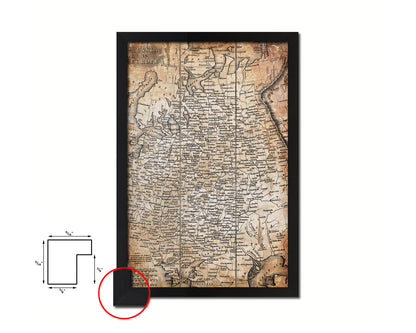 Russia Scandinavia Antique Map Wood Framed Print Art Wall Decor Gifts