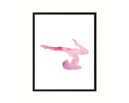 Gymnastic yoga Contorsionist practicing Yoga Wood Framed Print Wall Decor Art Gifts