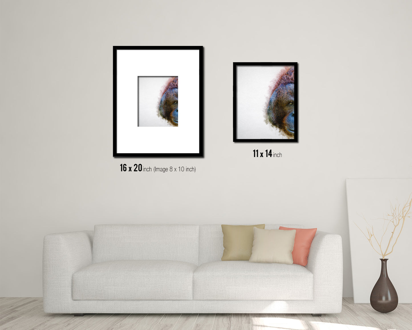 Orangutan Animal Painting Print Framed Art Home Wall Decor Gifts