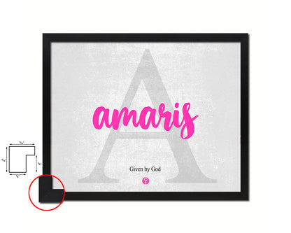 Amaris Personalized Biblical Name Plate Art Framed Print Kids Baby Room Wall Decor Gifts