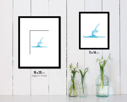 Pigeon Pose Yoga Wood Framed Print Wall Decor Art Gifts