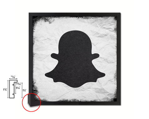 Snapchat Social Media Symbol Icons logo Wood Framed Print Home Decor Wall Art Gifts