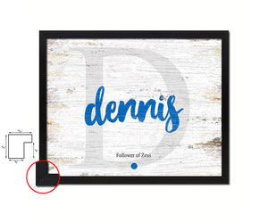 Dennis Personalized Biblical Name Plate Art Framed Print Kids Baby Room Wall Decor Gifts