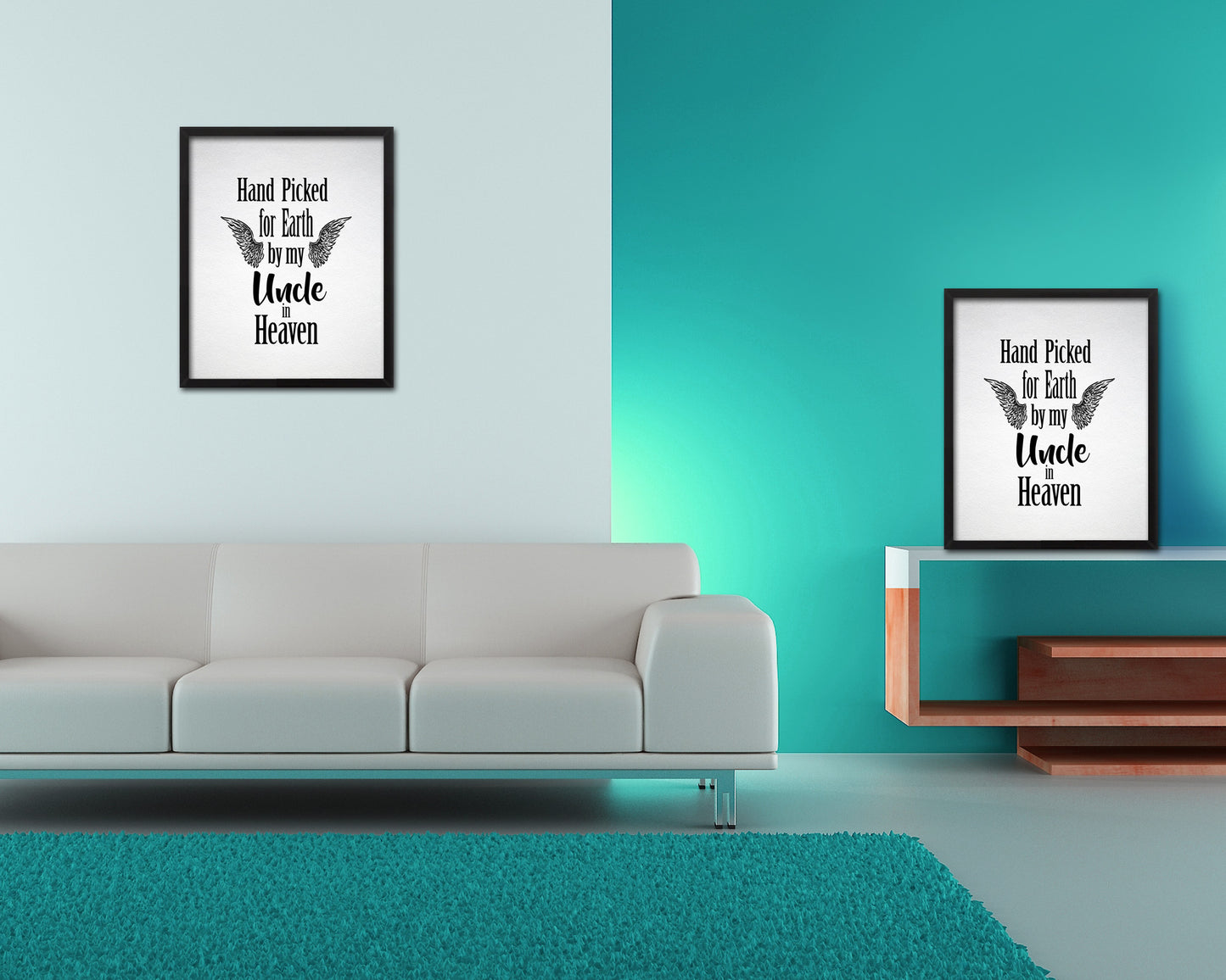 Hand picked for earth by our uncle in heaven Quote Framed Print Wall Art Decor Gifts