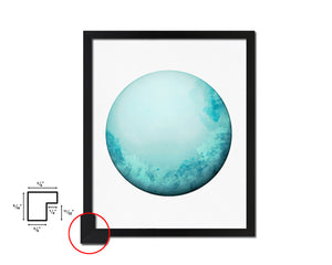 Uranus Planet Prints Watercolor Solar System Wood Framed Paper Print Wall Art Decor Gifts
