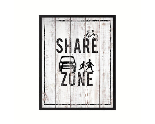 Share Zone Notice Danger Sign Framed Print Home Decor Wall Art Gifts