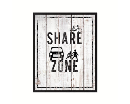 Share Zone Notice Danger Sign Framed Print Home Decor Wall Art Gifts
